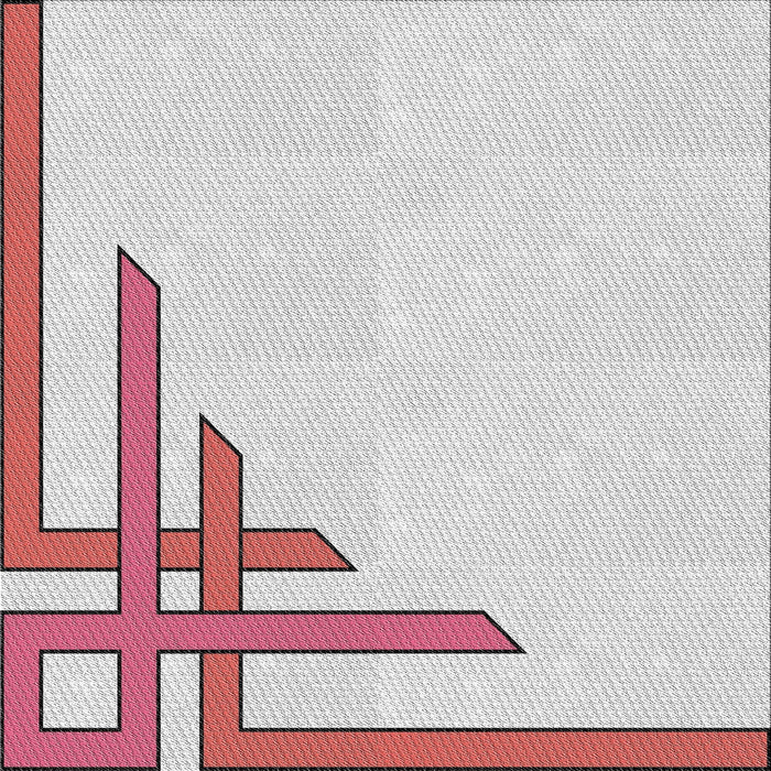 Square Patterned Off-White Novelty Rug, pat843