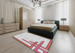 Patterned Off-White Novelty Rug in a Bedroom, pat843