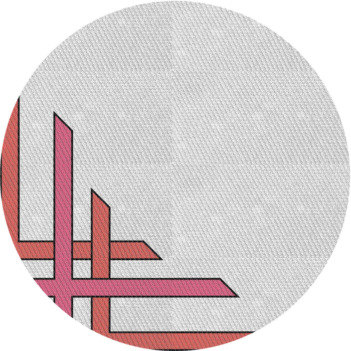 Sideview of Patterned Off-White Novelty Rug, pat843