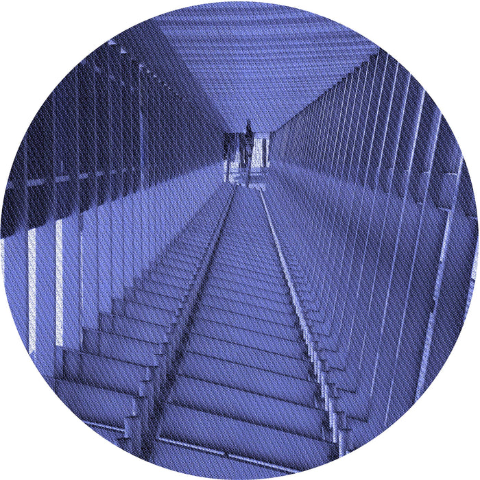 Square Patterned Light Slate Blue Rug, pat844blu