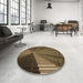 Round Patterned Light Brown Rug in a Office, pat844brn