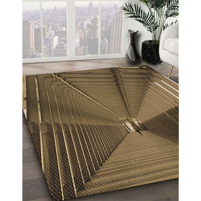 Machine Washable Transitional Light Brown Rug in a Family Room, wshpat844brn