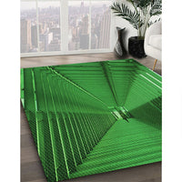 Patterned DarkGreen Rug, pat844grn