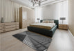 Patterned Gray Rug in a Bedroom, pat844gry