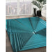 Patterned Dark Turquoise Green Rug in Family Room, pat844lblu