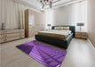 Patterned Purple Rug in a Bedroom, pat844pur