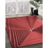 Patterned Tomato Red Rug, pat844rd