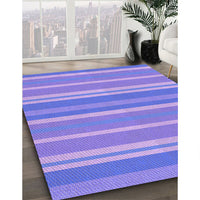 Patterned Light Slate Blue Rug, pat845pur