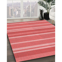 Patterned Ruby Red Rug, pat845rd