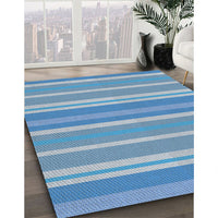 Patterned Light Sky Blue Novelty Rug, pat845