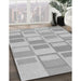 Machine Washable Transitional Platinum Silver Gray Rug in a Family Room, wshpat846gry