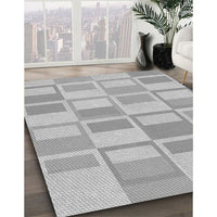 Patterned Platinum Silver Gray Rug, pat846gry