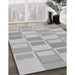 Patterned Platinum Silver Gray Rug in Family Room, pat846gry