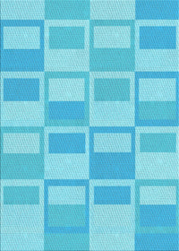 Machine Washable Transitional Bright Turquoise Blue Rug, wshpat846lblu