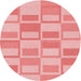 Square Patterned Pastel Pink Rug, pat846rd