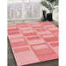 Machine Washable Transitional Pastel Pink Rug in a Family Room, wshpat846rd