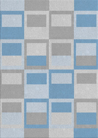 Machine Washable Transitional Slate Blue Grey Blue Rug, wshpat846