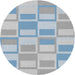 Sideview of Patterned Slate Blue Grey Novelty Rug, pat846