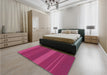 Patterned Deep Pink Rug in a Bedroom, pat847pur