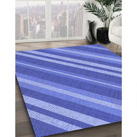 Patterned Sky Blue Rug, pat848blu