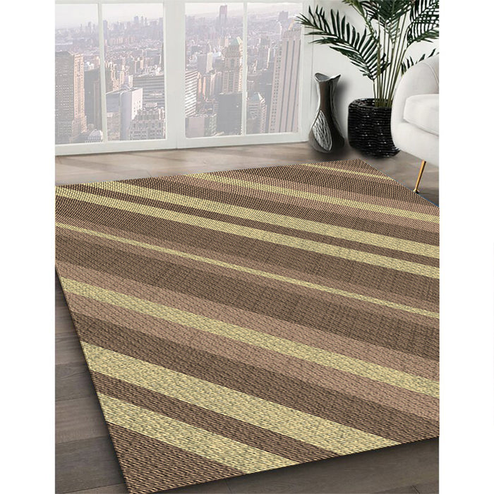 Patterned Metallic Gold Rug in Family Room, pat848brn