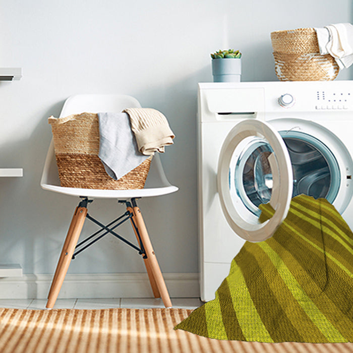 Machine Washable Transitional Dark Yellow Green Rug in a Washing Machine, wshpat848yw