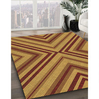 Patterned Tomato Red Rug, pat849brn