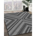 Patterned Gray Rug in Family Room, pat849gry