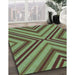 Machine Washable Transitional Green Rug in a Family Room, wshpat849lblu