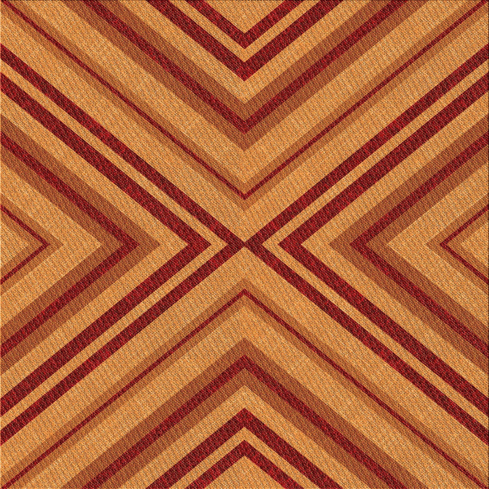 Round Patterned Neon Orange Rug, pat849org