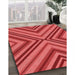 Machine Washable Transitional Red Rug in a Family Room, wshpat849rd