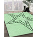 Machine Washable Transitional Mint Green Rug in a Family Room, wshpat85grn