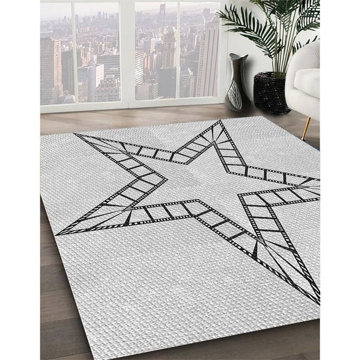 Patterned Platinum Gray Rug in Family Room, pat85gry