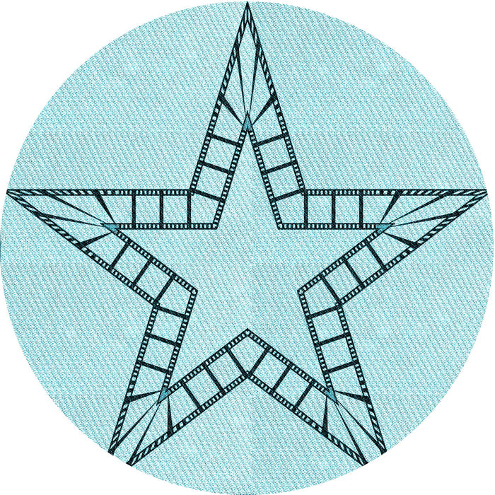 Square Patterned Electric Blue Rug, pat85lblu