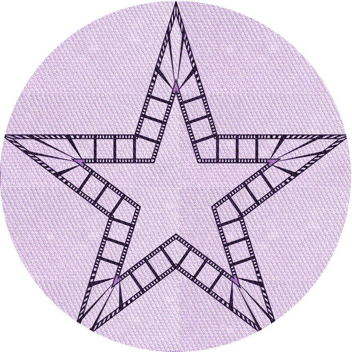 Square Machine Washable Transitional Orchid Purple Rug in a Living Room, wshpat85pur