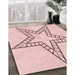 Machine Washable Transitional Pink Rug in a Family Room, wshpat85rd