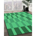 Patterned Spring Green Rug in Family Room, pat850grn