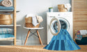 Machine Washable Transitional Neon Blue Rug in a Washing Machine, wshpat850lblu