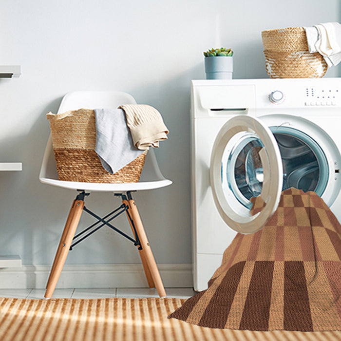 Machine Washable Transitional Orange Rug in a Washing Machine, wshpat850org