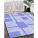 Machine Washable Transitional Sky Blue Rug in a Family Room, wshpat851blu