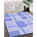 Patterned Sky Blue Rug in Family Room, pat851blu