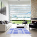 Square Patterned Sky Blue Rug in a Living Room, pat851blu