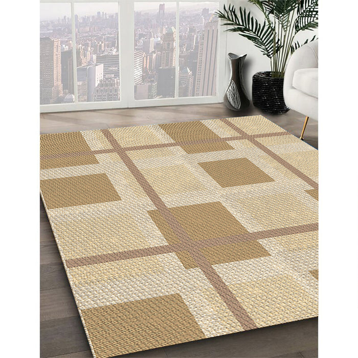 Patterned Bronze Brown Rug in Family Room, pat851brn