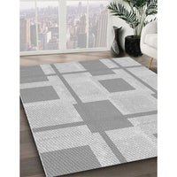 Patterned Gunmetal Gray Rug, pat851gry