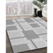 Patterned Gunmetal Gray Rug in Family Room, pat851gry