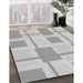 Machine Washable Transitional Gunmetal Gray Rug in a Family Room, wshpat851gry