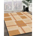 Patterned Brown Gold Rug in Family Room, pat851org