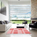 Machine Washable Transitional Deep Rose Pink Rug in a Kitchen, wshpat851rd