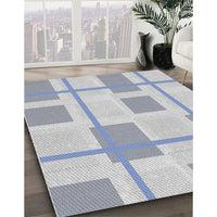 Patterned Platinum Gray Novelty Rug, pat851