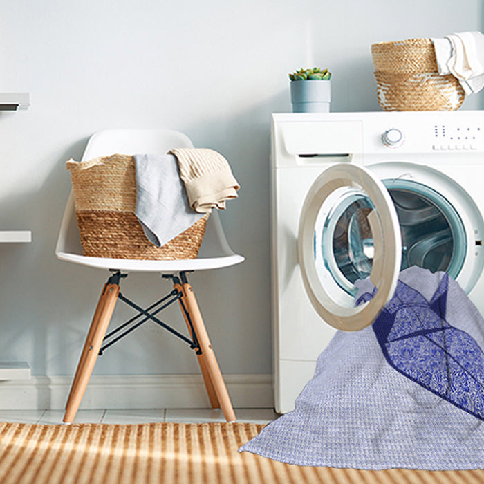 Machine Washable Transitional Lavender Blue Rug in a Washing Machine, wshpat852blu